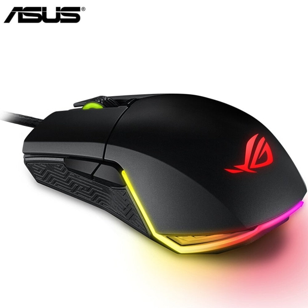 ASUS ROG Pugio  USB Wired Optical Mouse Gamer Computer  Gaming  Mice  For PC Laptop Notebook with RGB LED Lighting
